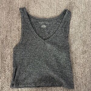 American Eagle Outfitters Charcoal Knit Tank Top